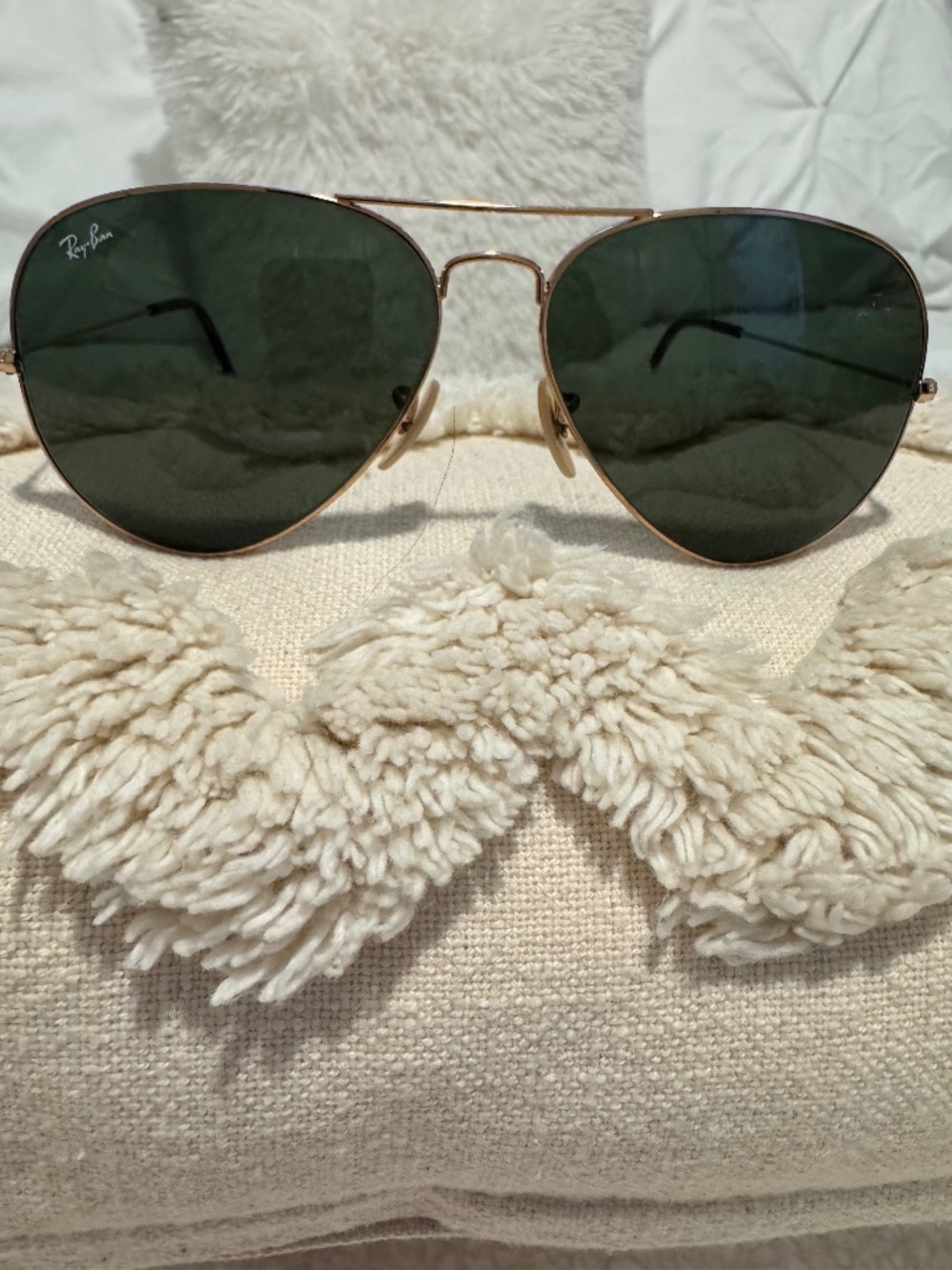 Ray-Ban Classic Aviator Sunglasses RB3025 W3277 Gold 58mm Green Lenses